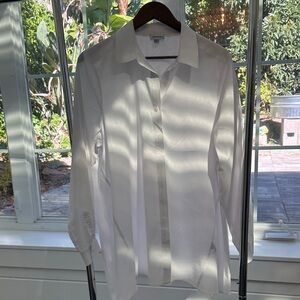 Avenue Crisp White Dress Shirt with pleated cuffs